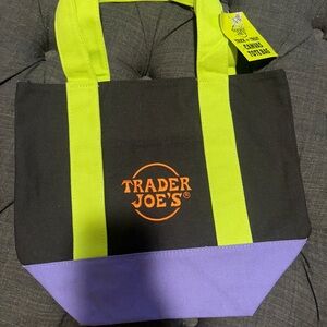 Trader Joe's Halloween mini tote in black/purple/green